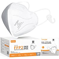 Los mejores  - konjac 20pcs Mascarillas FFP2 homologadas- 5 capas Mascarillas Faciales Embolsadas individualmente Con Salvaorejas.